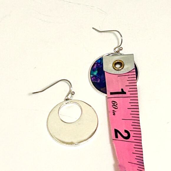 Vintage Purple Iridescent Dangle Earrings - Picture 5 of 10